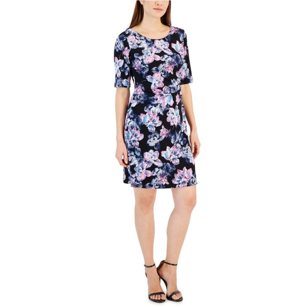Connected Womens Petite Ruched Sheath Dress, NWT